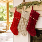 Velvet Braided Stocking (49cm) Asst