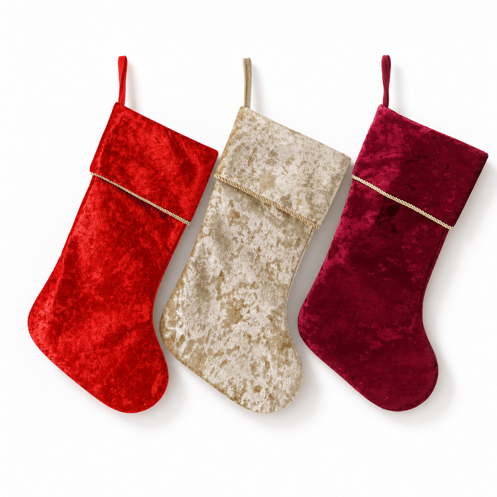 Velvet Braided Stocking (49cm) Asst