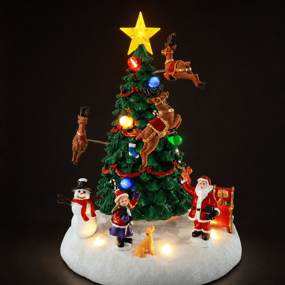 Musical Flying Reindeer Tree Spinning