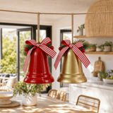 Candystripe Bow and Bell Ornament (8cm) Asst