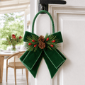 Green Flocked Twin Bells (15cm)