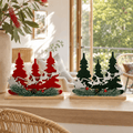 Flocked Reindeer and Tree Scene