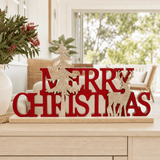 Flocked Merry Christmas Table Sign