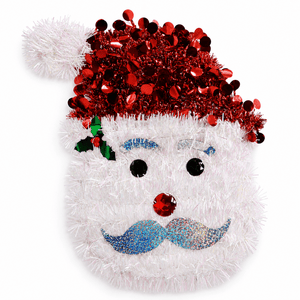 Tinsel Santa Plaque