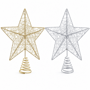 Metallic Tree Topper Star (25cm) Asst