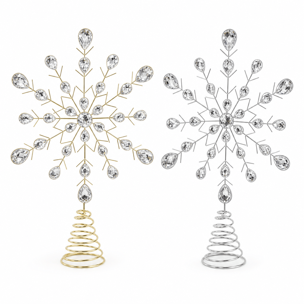 Jewel Tree Topper Snowflake (19cm) Asst
