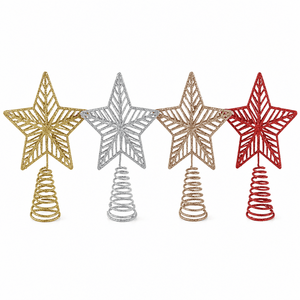 Glitter Tree Topper Star (17cm) Asst