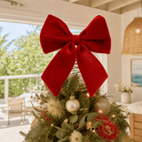 Burgundy Bow Tree Topper
