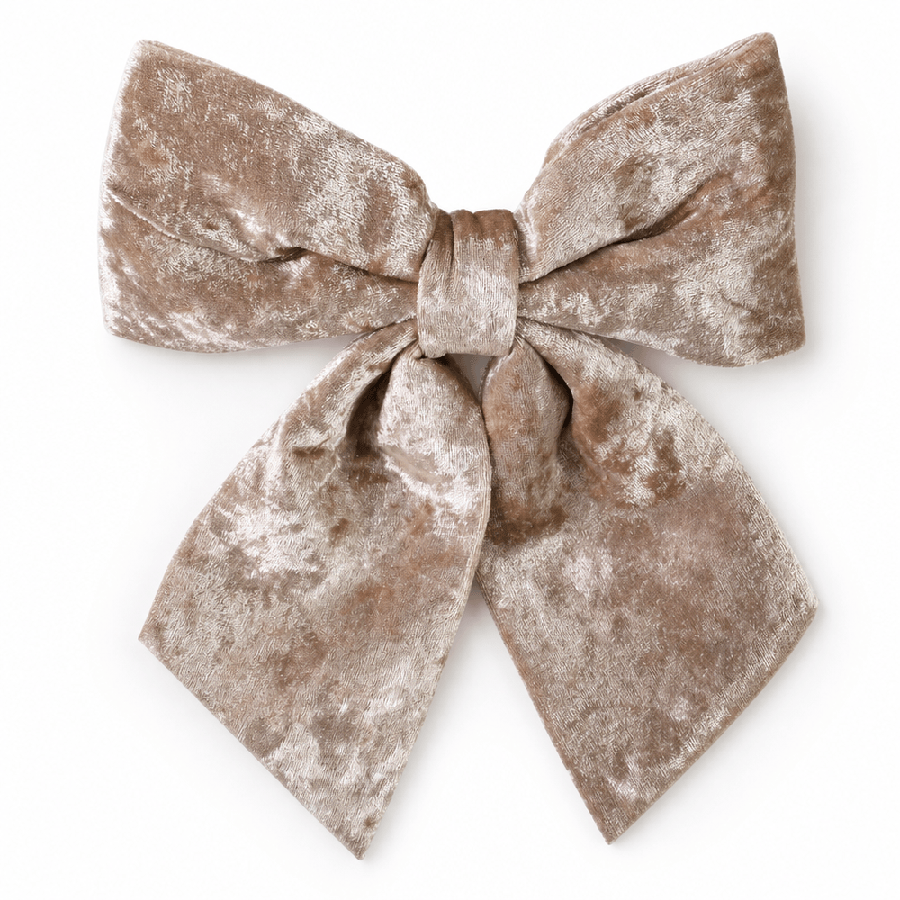 Champagne Regal Velvet Bow (24cm)