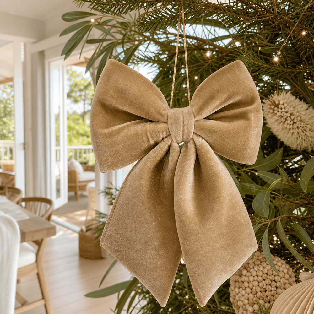 Champagne Luxe Velvet Bow (45cm)
