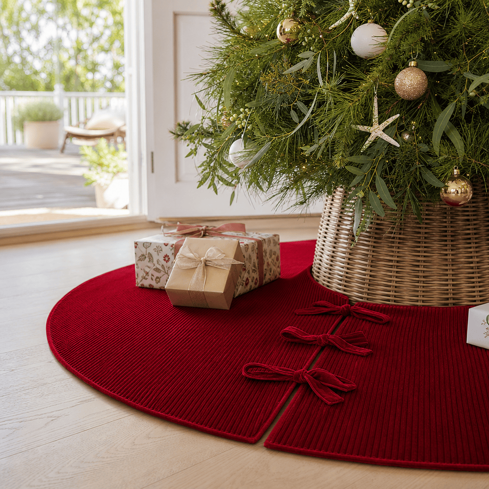 Burgundy Luxe Corded Tree Skirt (100cm)