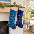 Blue Frost Snowflakes Stocking (51cm) Asst
