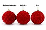 Red Flocked Bauble (10cm)