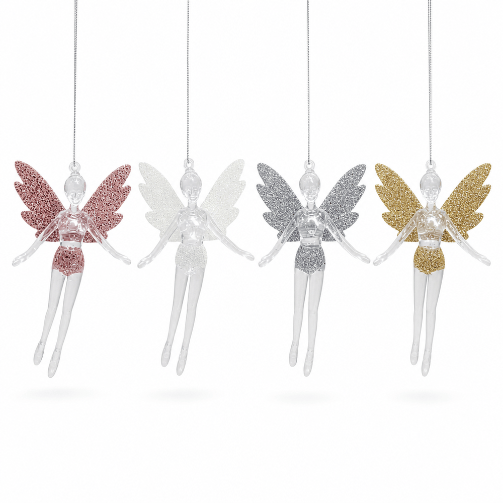 Glitter Fairy Wings Ornament (14cm) Asst