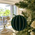 Green Flocked Rib Bauble styled in an Australian Christmas setting