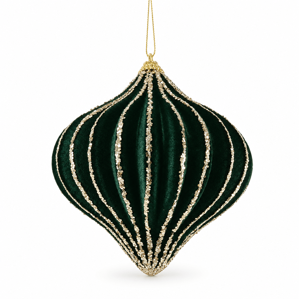Green Lantern Flocked Bauble (12cm)