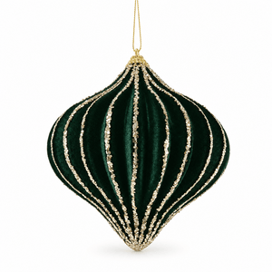 Green Lantern Flocked Bauble (12cm)
