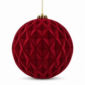 Burgundy Flocked Diamond Bauble (15cm)