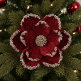 Burgundy Gilded Magnolia Clip