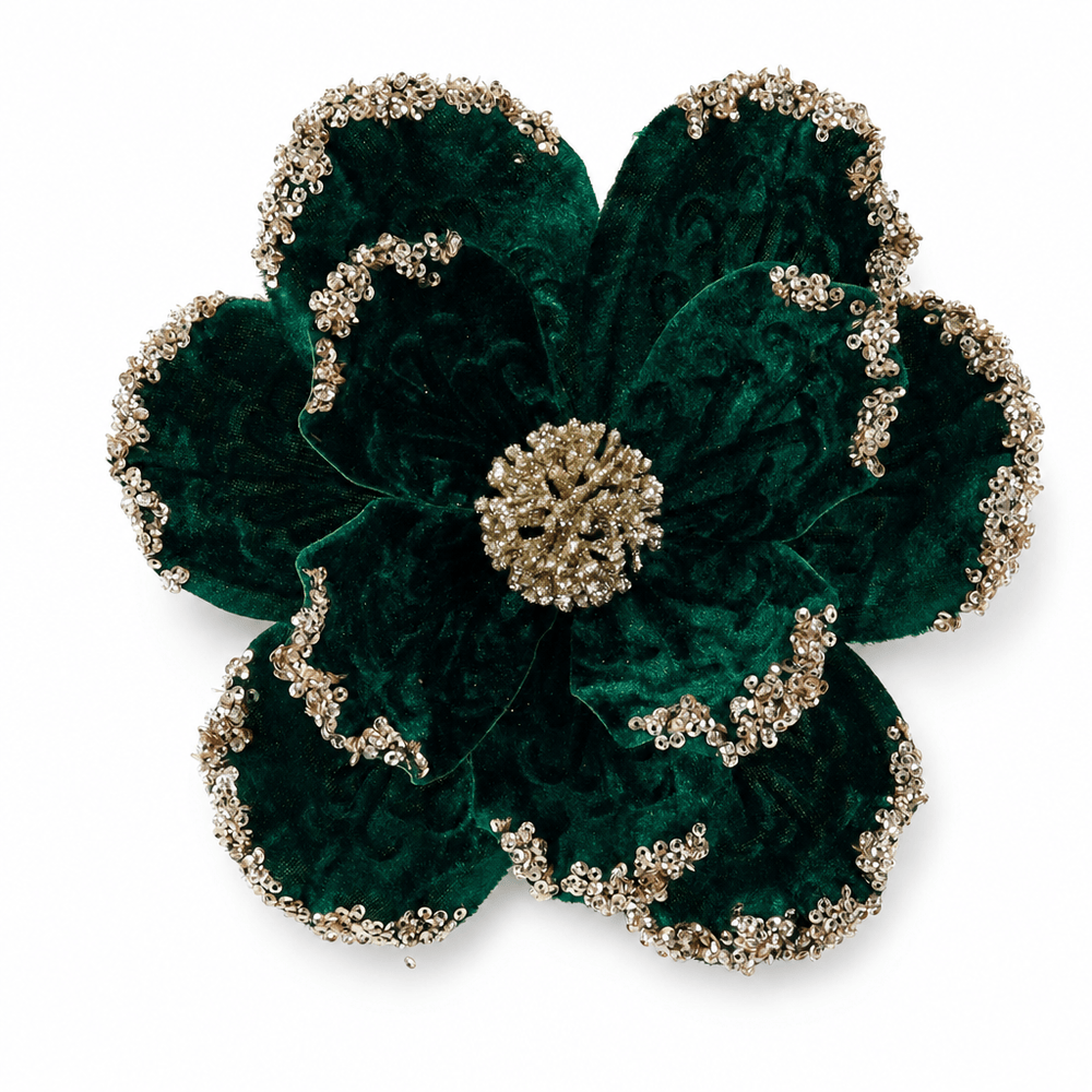 Green Gilded Magnolia Clip