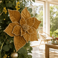 Gold Elegant Embossed Poinsettia Clip