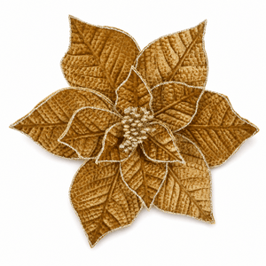 Gold Elegant Embossed Poinsettia Clip