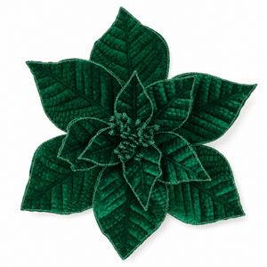 Dark Green Elegant Embossed Poinsettia Clip