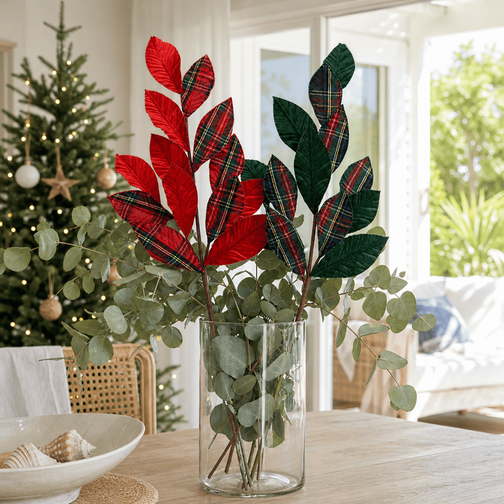 Tartan Heritage Pick arranged in a glass vase