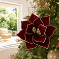 Burgundy Luxe Poinsettia Clip