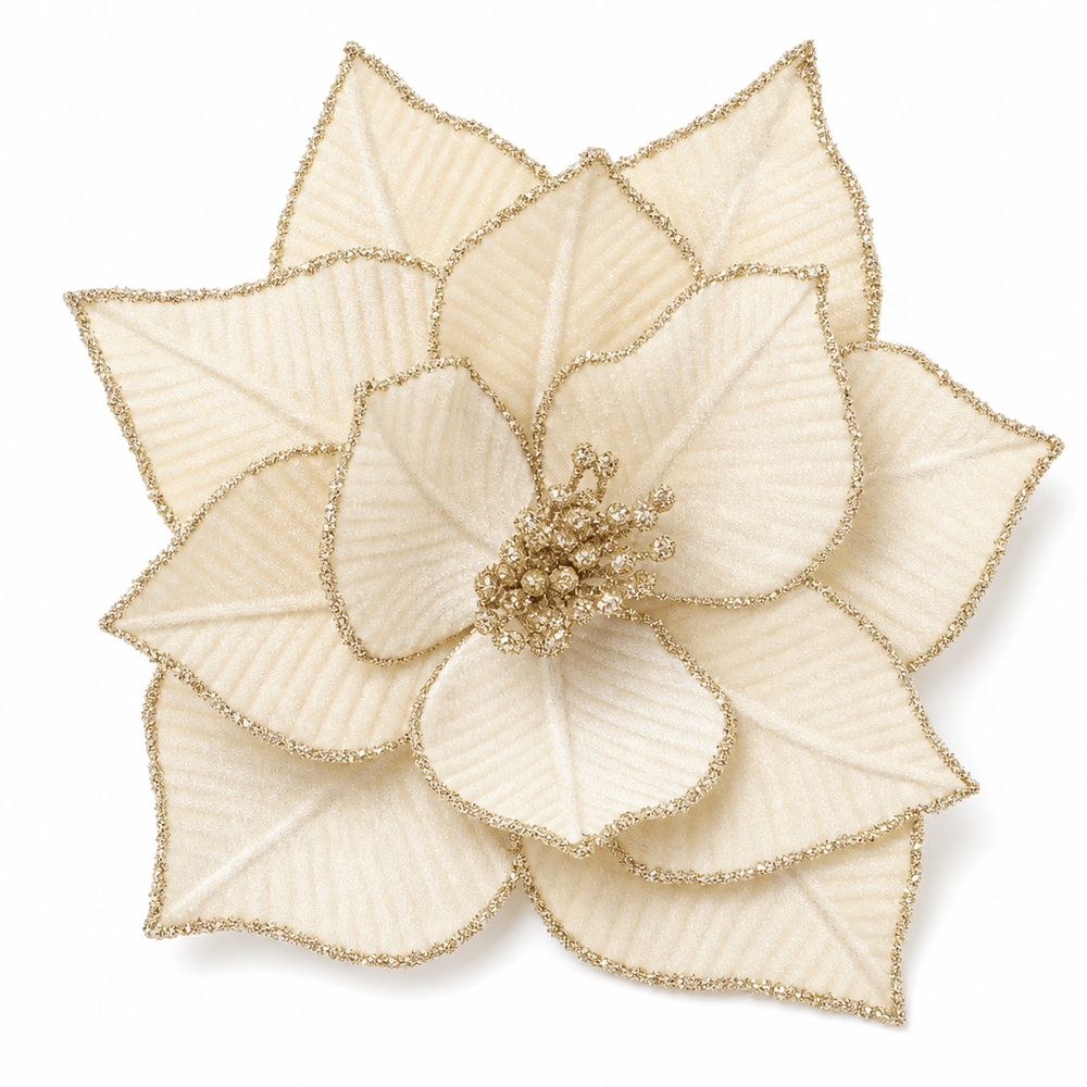 Champagne Luxe Poinsettia Clip