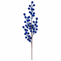 Blue Flocked Berry Spray (43cm)
