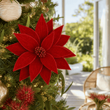 Red Jumbo Poinsettia Stem (47cm)