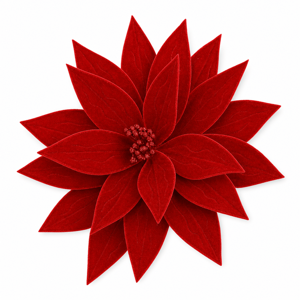 Red Jumbo Poinsettia Stem (47cm)