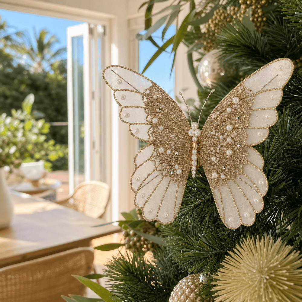 Champagne Organza Monarch Butterfly