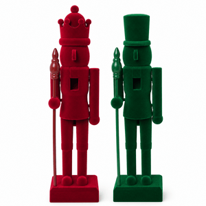 Flocked Nutcracker (38cm) Asst