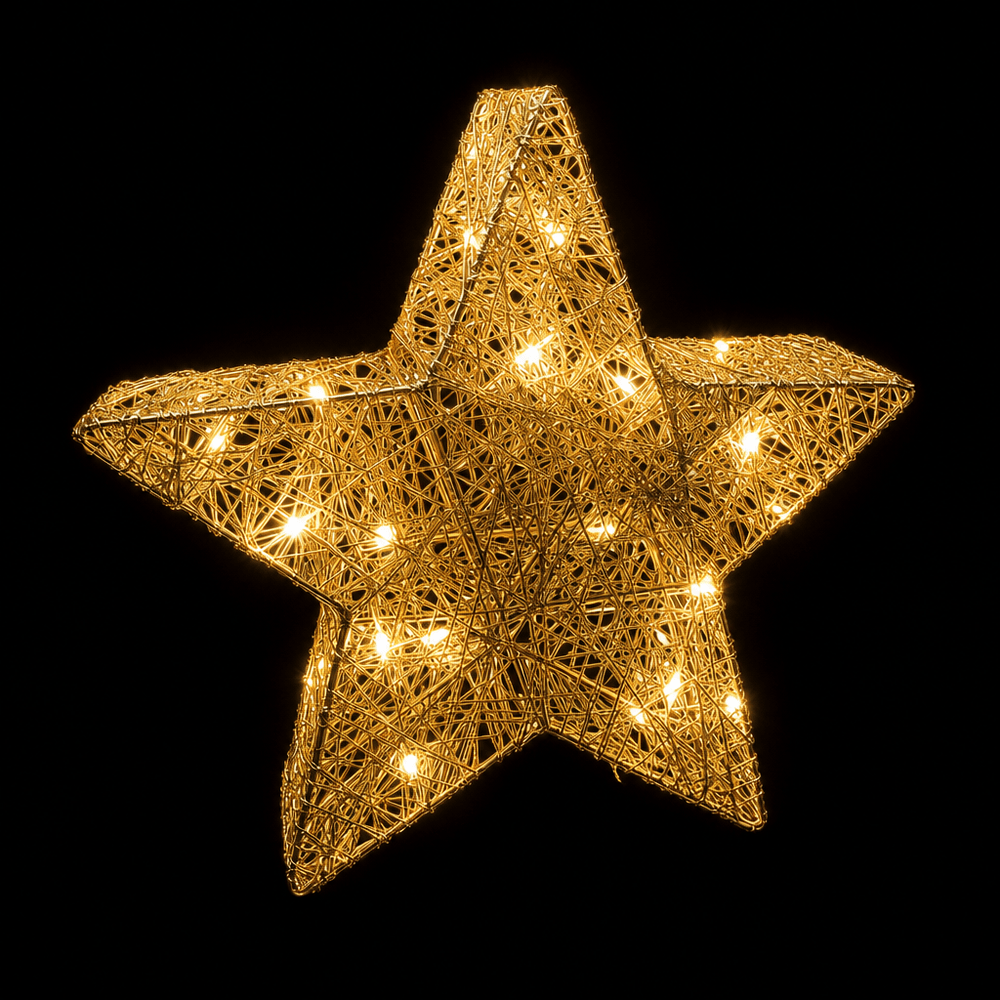 LED Battery 3D Champagne Star (30cm)