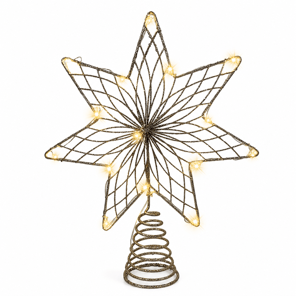 LED Champagne Star Tree Topper