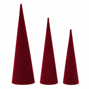 Velvet Cone Tree Burgundy (3pc)
