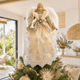 Divine Angel Tree Topper styled in an Australian Christmas setting