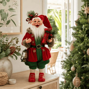 Jolly Grandfather Elf styled in an Australian Christmas setting