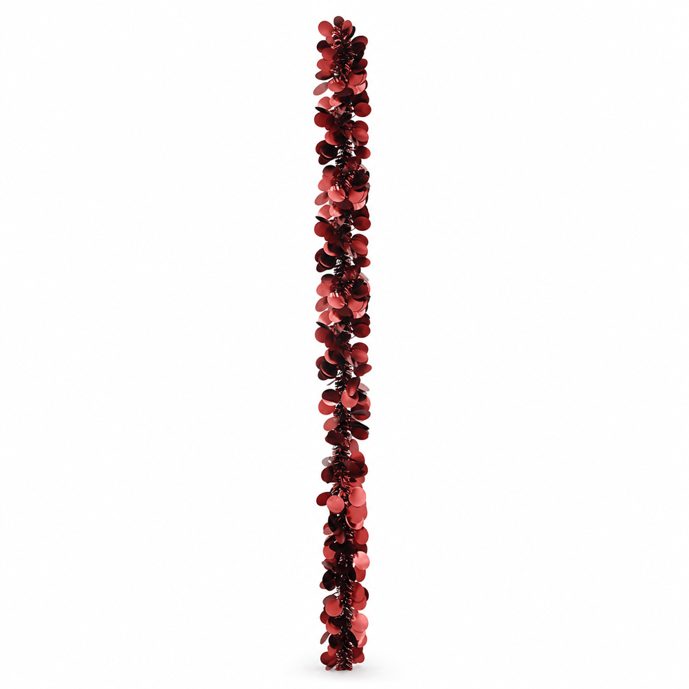 Fine Cut Matte Tinsel with Dots Burgandy (2m)