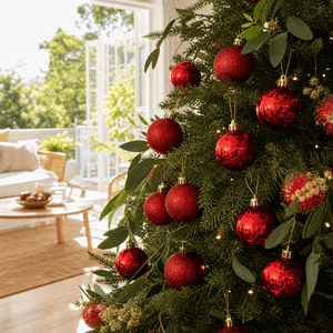 Red Mix Baubles 9pk (6cm)