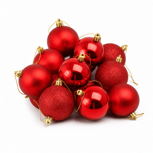 Red Mix Baubles 9pk (6cm)