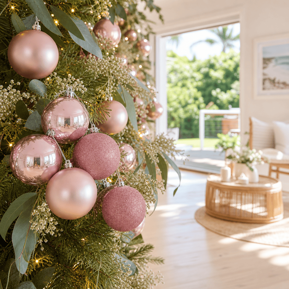 Pink Mix Baubles 9pk (6cm)