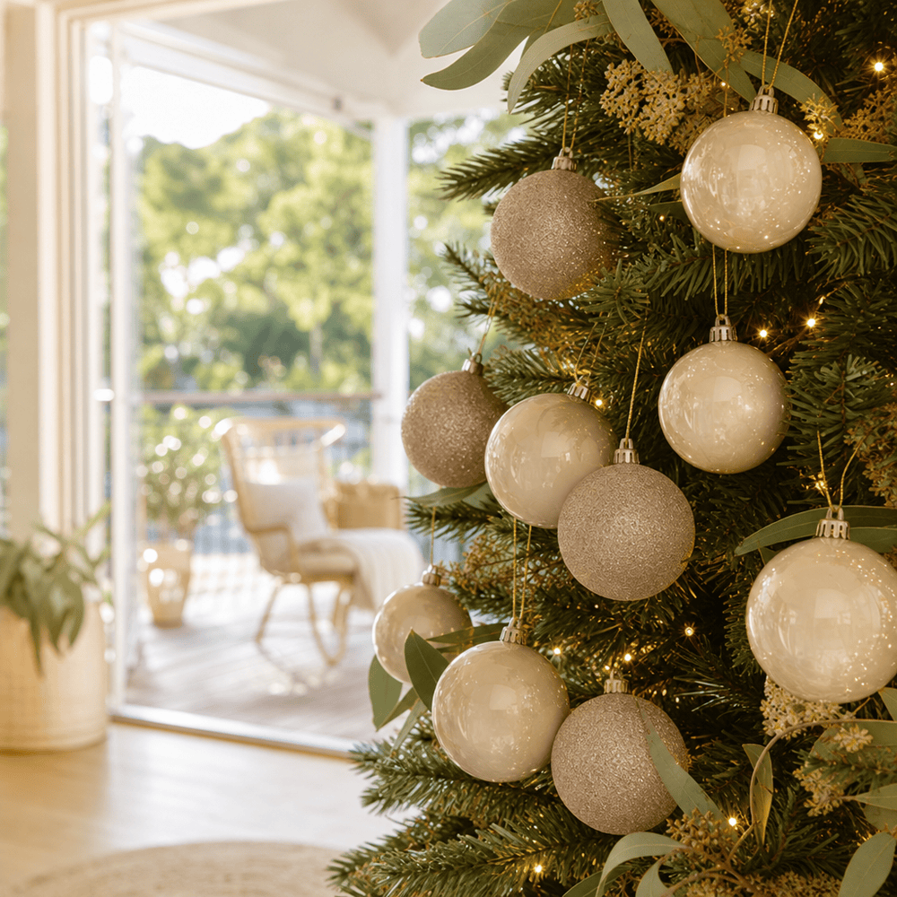 Gold Mix Baubles 9pk (6cm)