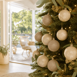 Gold Mix Baubles 9pk (6cm)
