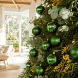 Green Mix Baubles 9pk (6cm)