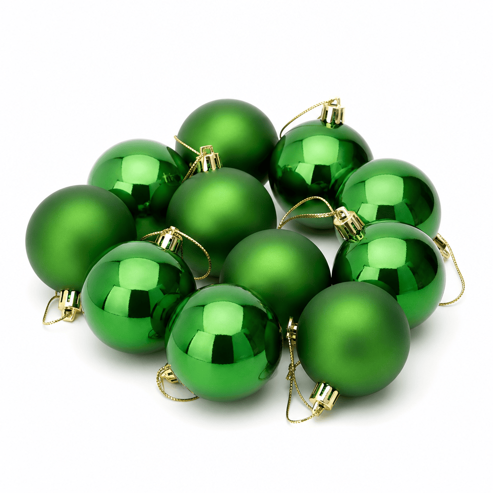 Green Mix Baubles 9pk (6cm)