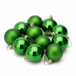 Green Mix Baubles 9pk (6cm)