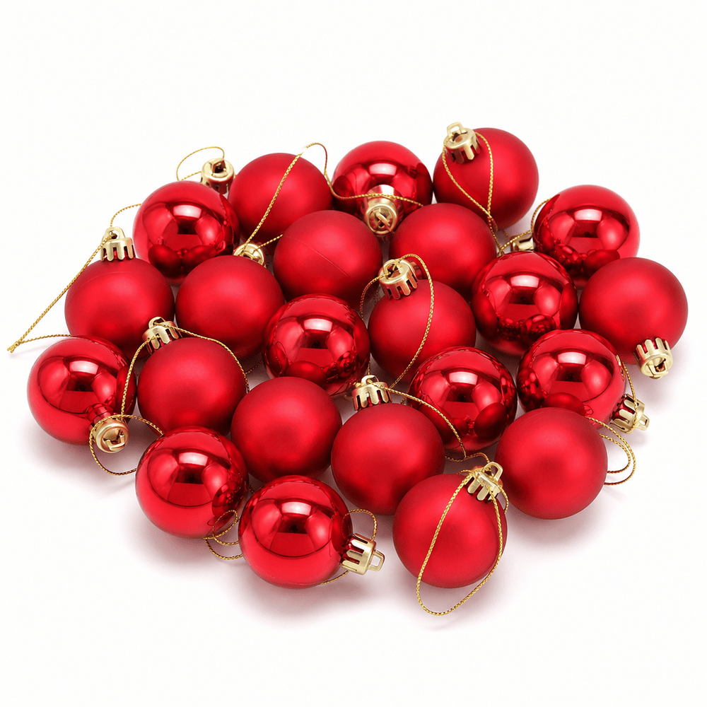 Red Baubles 24pk (3cm)